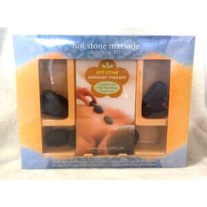 Hot & Cold Stone Massage Therapy Kit NIB Stones and Book by Ernesto Ortiz.